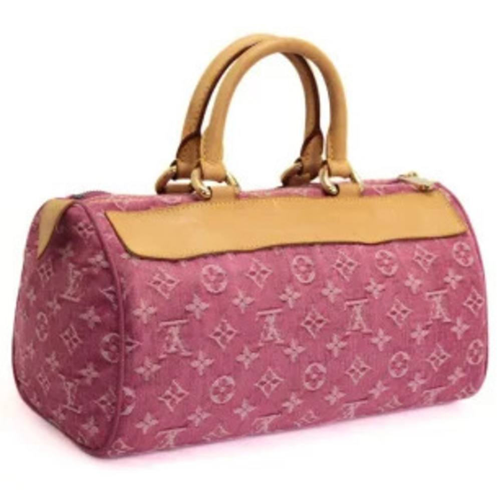 Louis Vuitton Pink Speedy Denim Neo Handbag Monogram